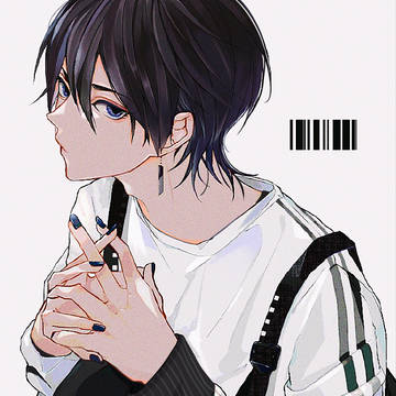 creation, boy, black hair / 黒髪 × ウルフカット