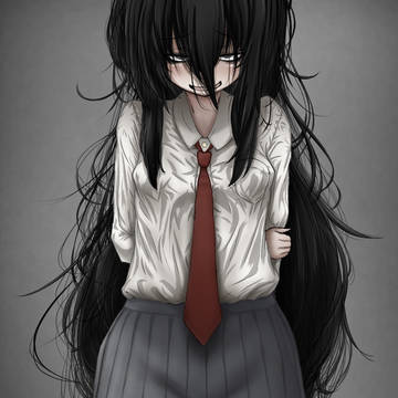 original, black hair, original character / 不健康そうな子