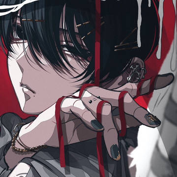 original, piercing, black hair / 信者