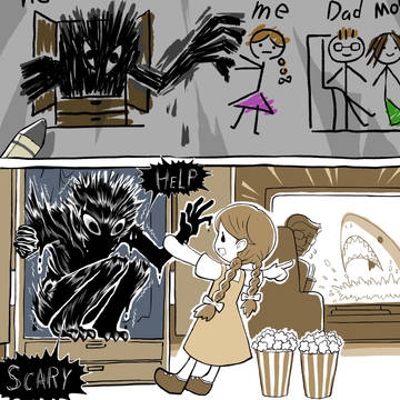 original, original comic, horror / ホラー映画で子供が描く怖い絵