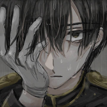 pixivRain2024, APH, hetalia / ご機嫌斜めな本田with雨エフェクト