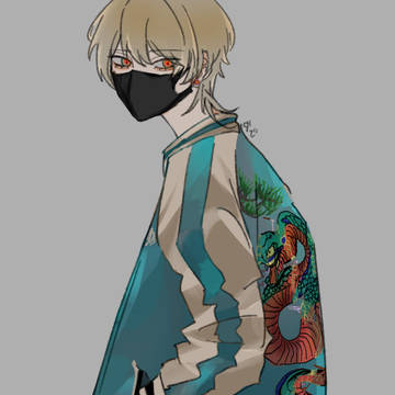 original, creation, boy / 金髪スカジャンウルフ