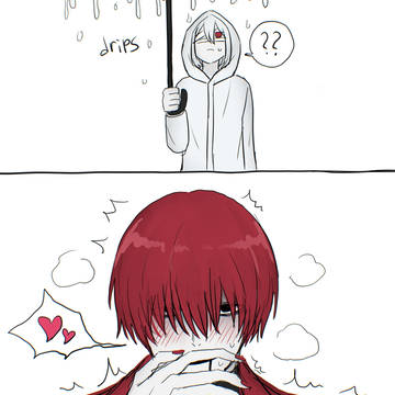 homicipher, mrscarletella, fanart / 赤い傘の男