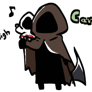 Homicipher, chibi, incredibly cute / 【文字化化】主人公ちゃん & フード男 / fanart