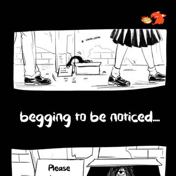 homicipher, blackandwhite, fanart / #9 - Mr Gap in a box
