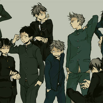 male school uniform with stand-up collar, creation, boy / ガ