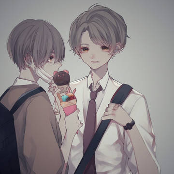 male high school student, boys love, beautiful youth / アイス