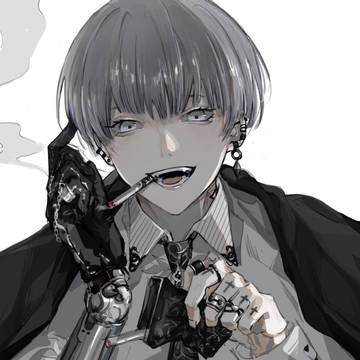 smoking, boy, original character / 盖先生