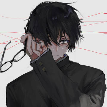 original, male school uniform with stand-up collar, tears / 創作log