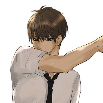 original bl, boys love, handsome / 汗を拭う