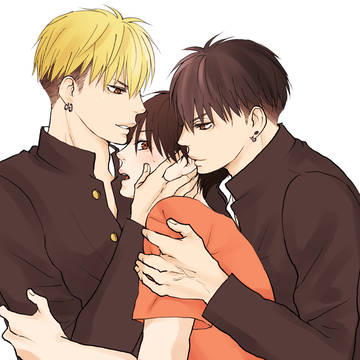 original bl, boys love, male high school student / 【鮫恋】金鮫黒鮫