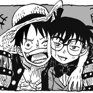 One Piece, onepiece, luffy / むぎゅっとルフィとコナン