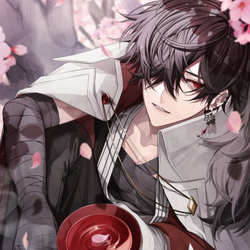 creation, petals, one eye covered / 桜