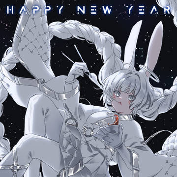 original, girl, rabbit / あけましておめでとうございます