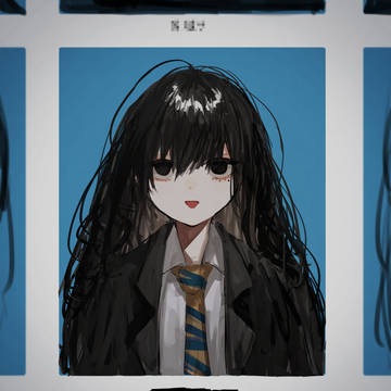 original, girl, black hair / 無題