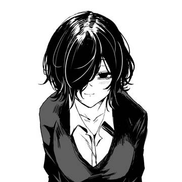original, one eye covered, original 3000+ bookmarks / モノクロみこと集