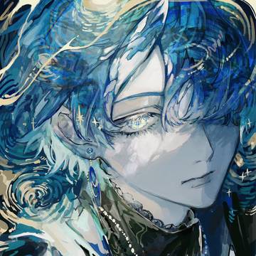 androgynous, original, one eye covered / 。
