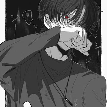 original, piercing, black hair / 夏でも長袖