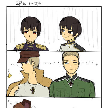 hetalia, Axis Trio, kiku honda / 2P詰め