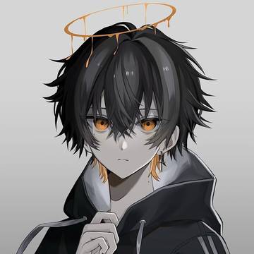 black hair, creation, angel / no title