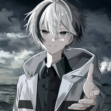 sea, white hair, creation / no title