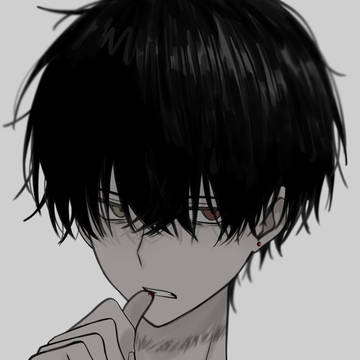 illustration, Illust, creation / 爪を噛む癖