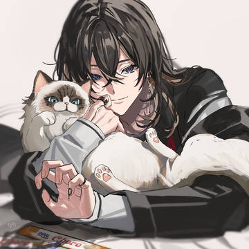 original, boy with cat, boy / nyan
