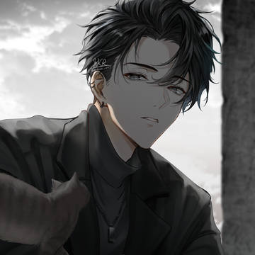 original, creation, black hair / また来たのか