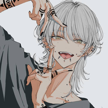 Wolf, creation, boy / no title