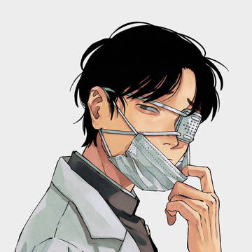 original male character, creation, original / 学ラン白衣くん