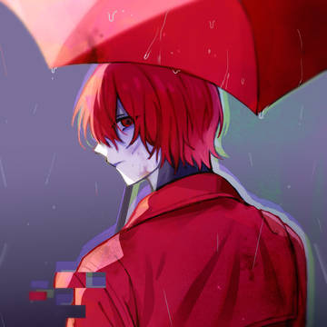 Mr.Scarlet, homicipher, fanart / ✢ A scarlet figure ✢