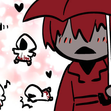 chibi, Homicipher / 【文字化化】赤い傘の男 / fanart / November 28th, 2024