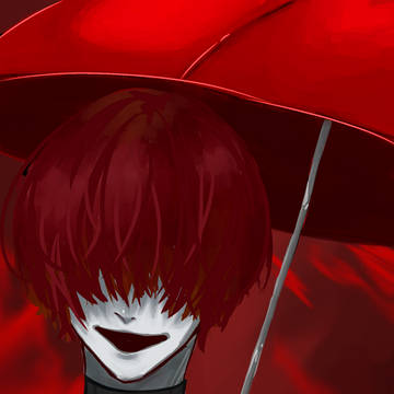 caution: gore, illustration / 【文字化化】赤い傘の男⚠️2枚目に血⚠️ / November 30th, 2024