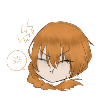 Homicipher, illustration, freshly decapitated head / 怒る