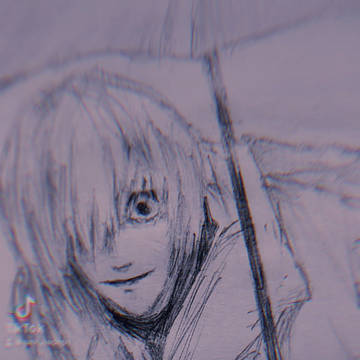 traditional, illustration / 初描きだった時の赤傘さん / December 8th, 2024