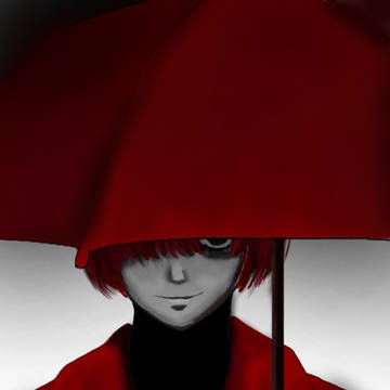 illustration, beginner / 赤い傘の男 / December 10th, 2024