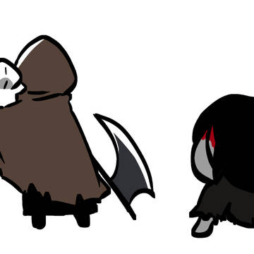 Homicipher, chibi / 【文字化化】主人公ちゃん & 這いばい男 / fanart / December 24th, 2024