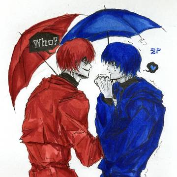Homicipher_art, homicipher / 2Pカラーの赤傘さん / January 5th, 2025