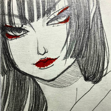 original, woman, red / 無題