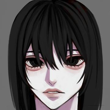 black hair, original, creation / 手癖