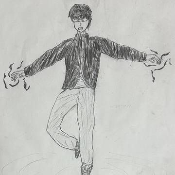 battle, analog illustration, original / ダークヒーロー