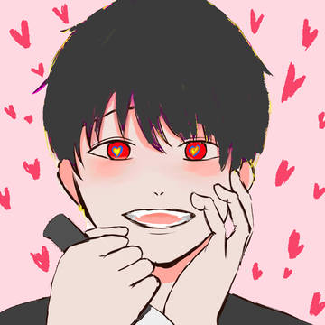 original male character, illustration, yandere boy / 恋は盲目